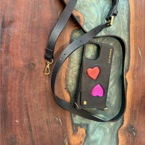 Cute heart bandolier case with strap